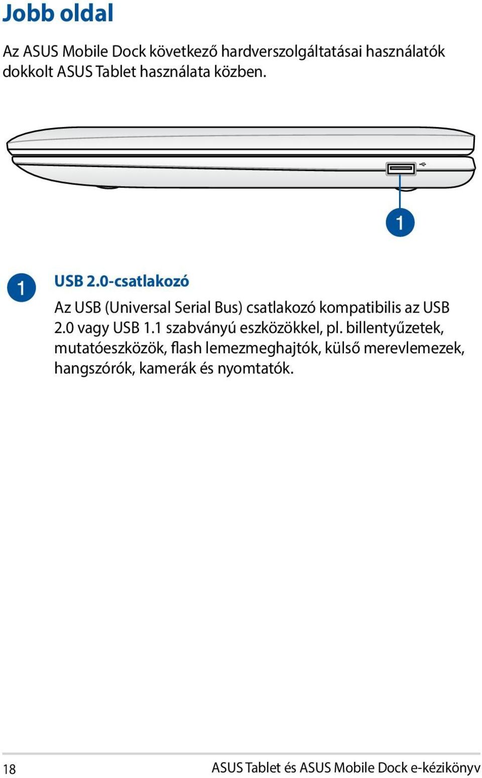 0-csatlakozó Az USB (Universal Serial Bus) csatlakozó kompatibilis az USB 2.0 vagy USB 1.