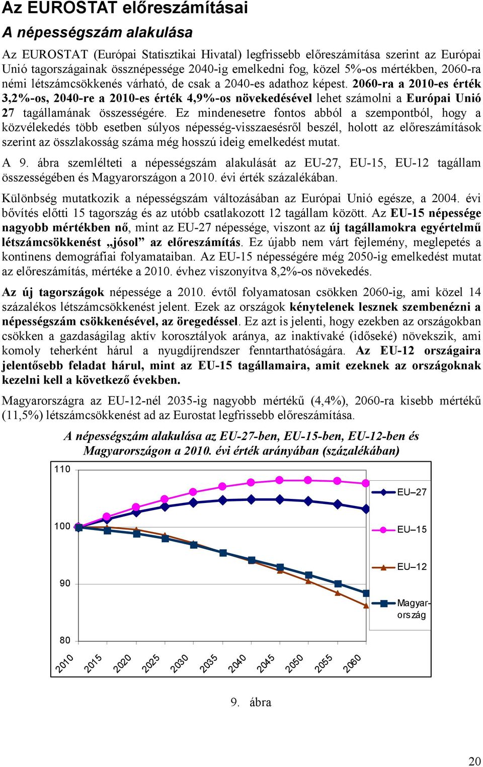 2060-ra a 2010-es érték 3,2%-os, 2040-re a 2010-es érték 4,9%-os növekedésével lehet számolni a Európai Unió 27 tagállamának összességére.