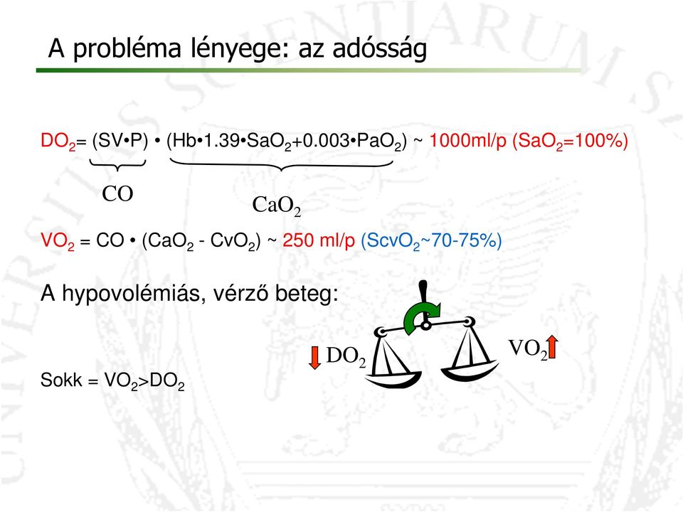 003 PaO 2 ) ~ 1000ml/p (SaO 2 =100%) CO CaO 2 VO 2 =