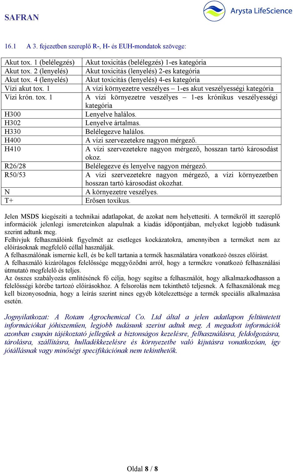 2 (lenyelés) Akut tox.