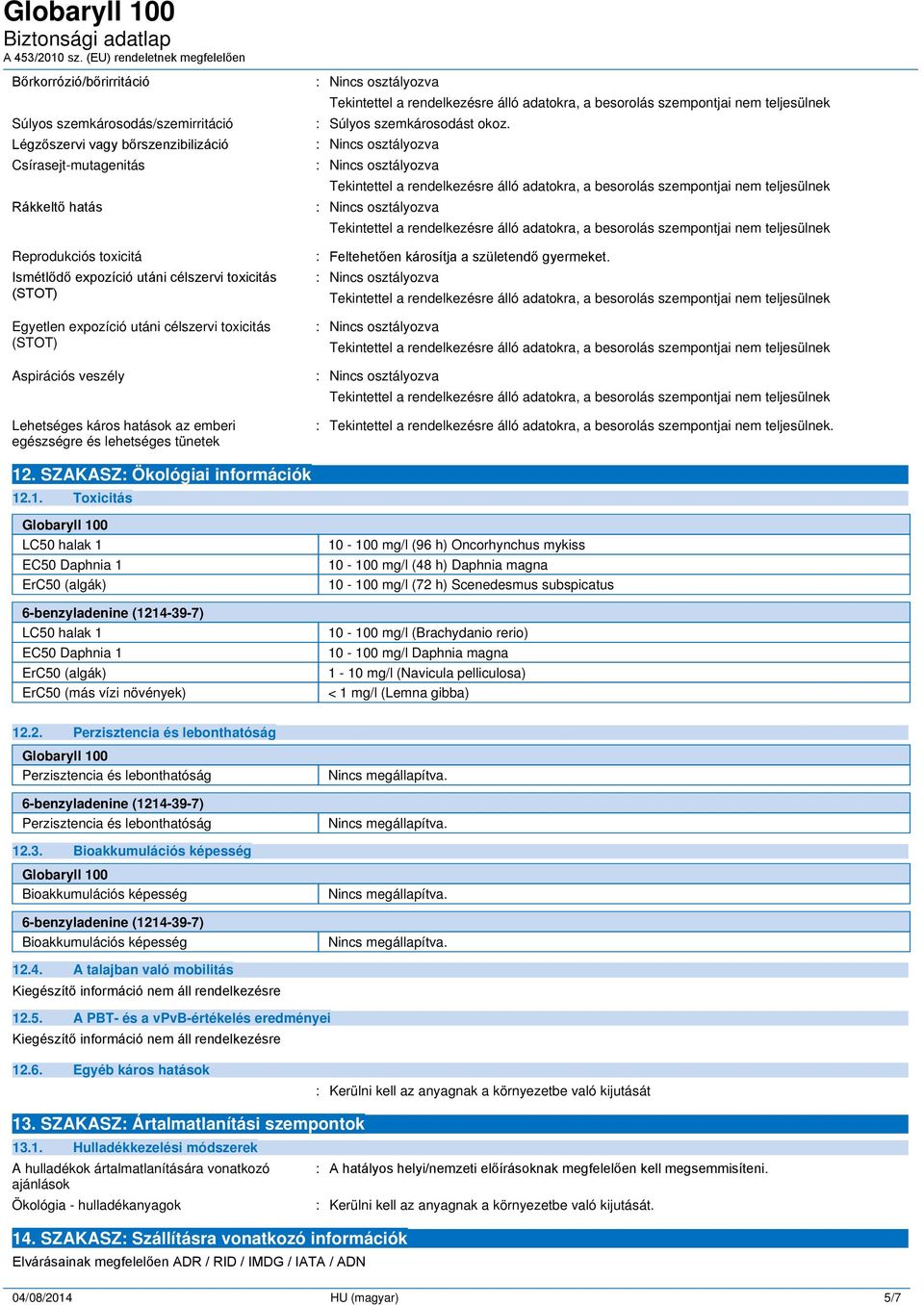 : Feltehetően károsítja a születendő gyermeket. :. 12