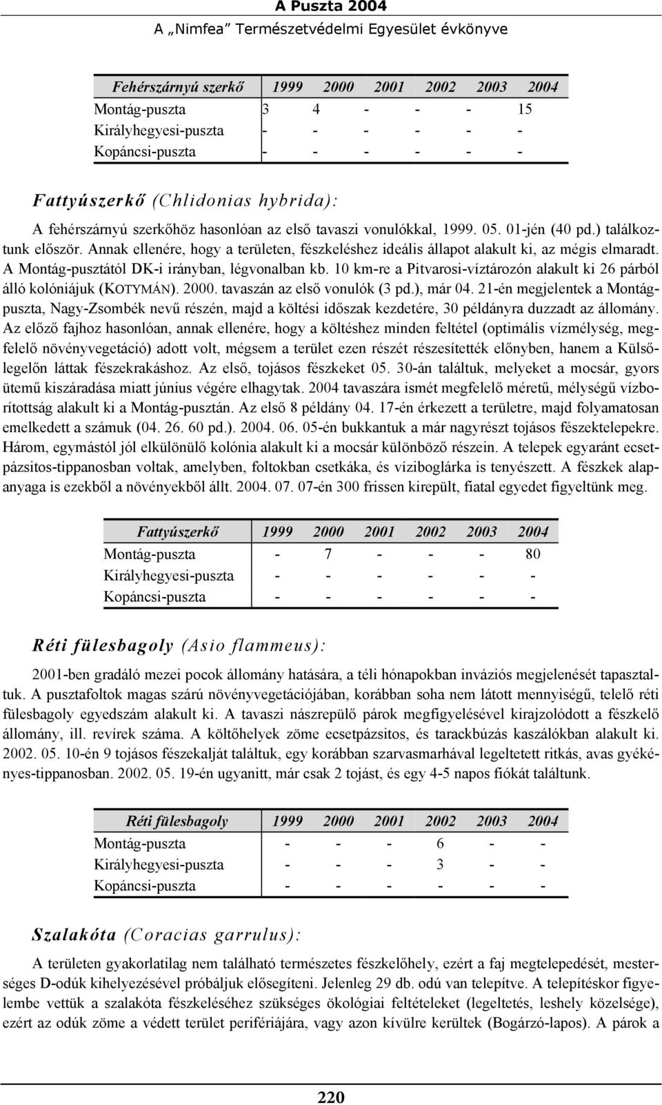 A Montág-pusztától DK-i irányban, légvonalban kb. 10 km-re a Pitvarosi-víztározón alakult ki 26 párból álló kolóniájuk (KOTYMÁN). 2000. tavaszán az első vonulók (3 pd.), már 04.