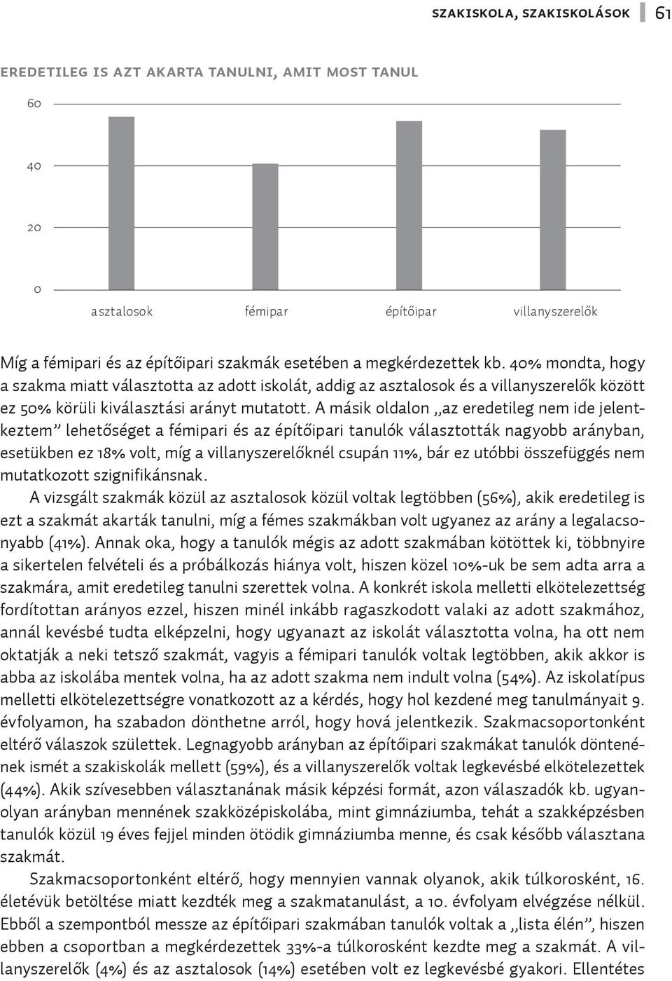 A másik oldalon az eredetileg nem ide jelentkeztem lehetőséget a i és az i tanulók választották nagyobb arányban, esetükben ez 18% volt, míg a nél csupán 11%, bár ez utóbbi összefüggés nem