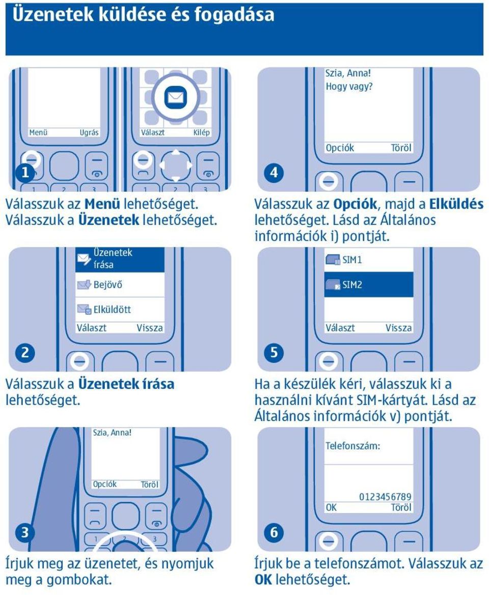 SIM SIM Elküldött 5 Válasszuk a Üzenetek írása lehetőséget. Szia, Anna! Ha a készülék kéri, válasszuk ki a használni kívánt SIM-kártyát.