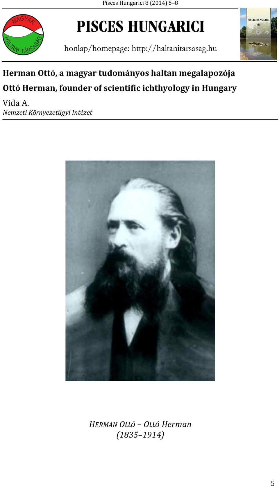 of scientific ichthyology in Hungary Vida A.