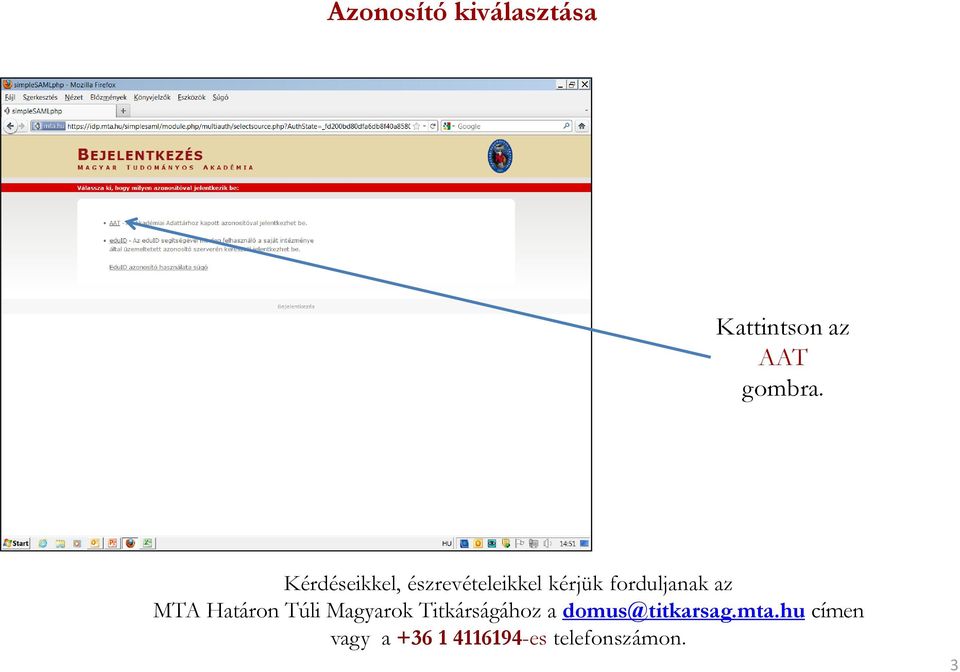 MTA Határon Túli Magyarok Titkárságához a