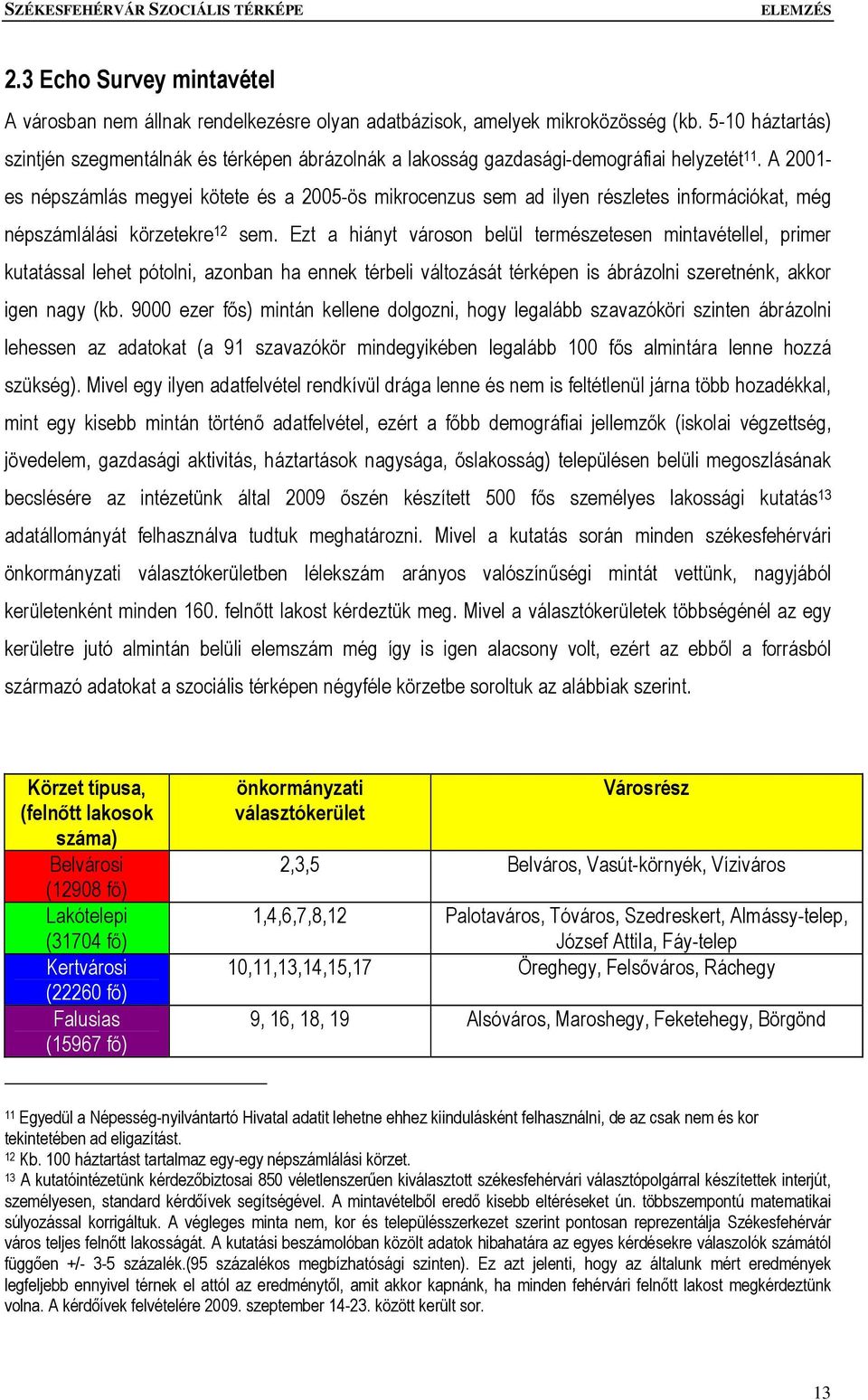A 2001- es népszámlás megyei kötete és a 2005-ös mikrocenzus sem ad ilyen részletes információkat, még népszámlálási körzetekre 12 sem.