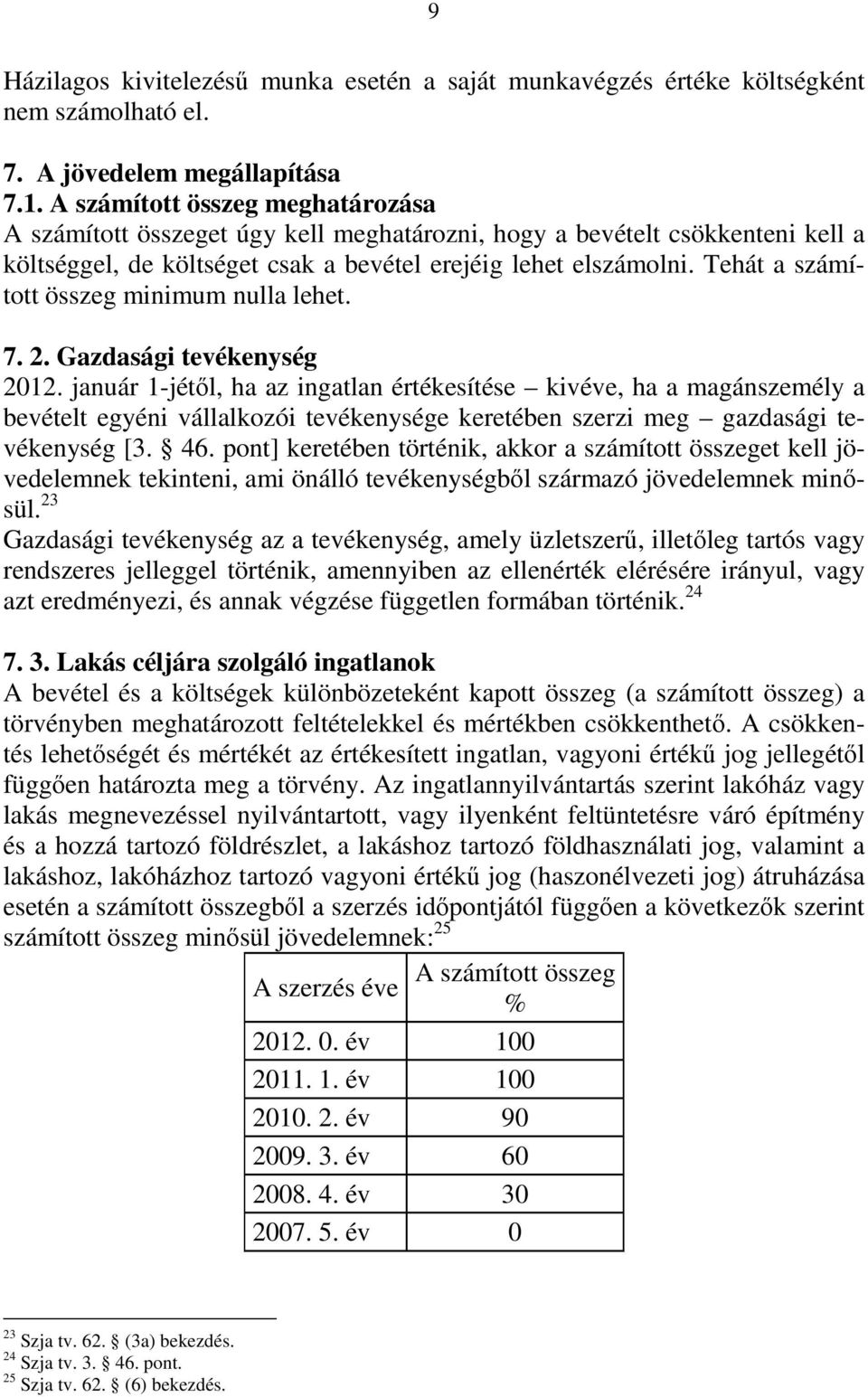 Tehát a számított összeg minimum nulla lehet. 7. 2. Gazdasági tevékenység 2012.