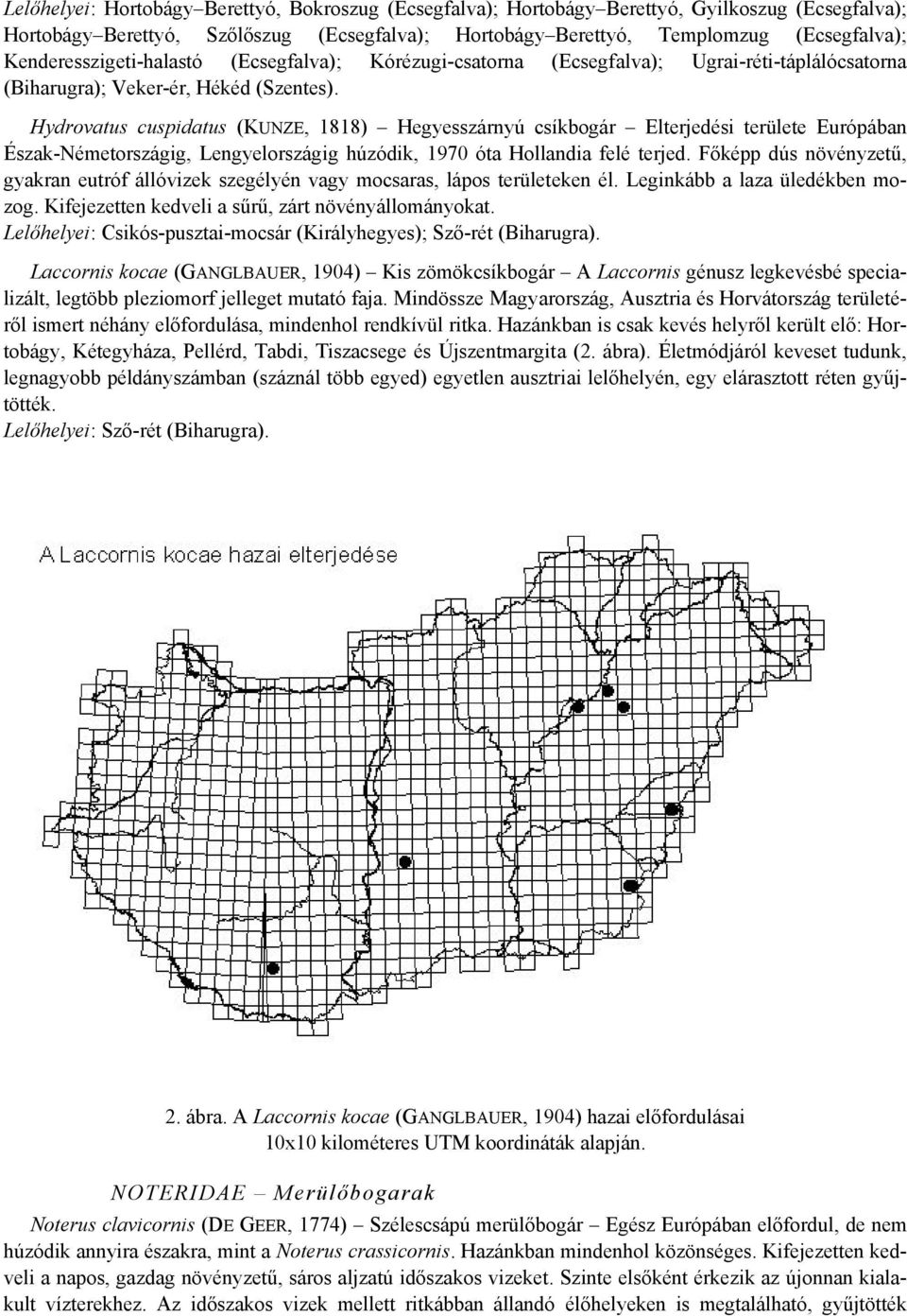 Hydrovatus cuspidatus (KUNZE, 1818) Hegyesszárnyú csíkbogár Elterjedési területe Európában Észak-Németországig, Lengyelországig húzódik, 1970 óta Hollandia felé terjed.