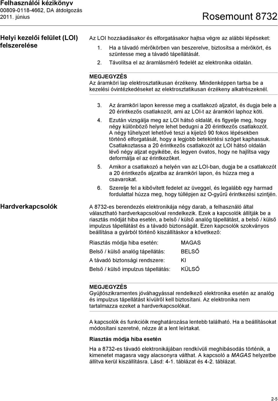 MEGJEGYZÉS Az áramköri lap elektrosztatikusan érzékeny. Mindenképpen tartsa be a kezelési óvintézkedéseket az elektrosztatikusan érzékeny alkatrészeknél. 3.