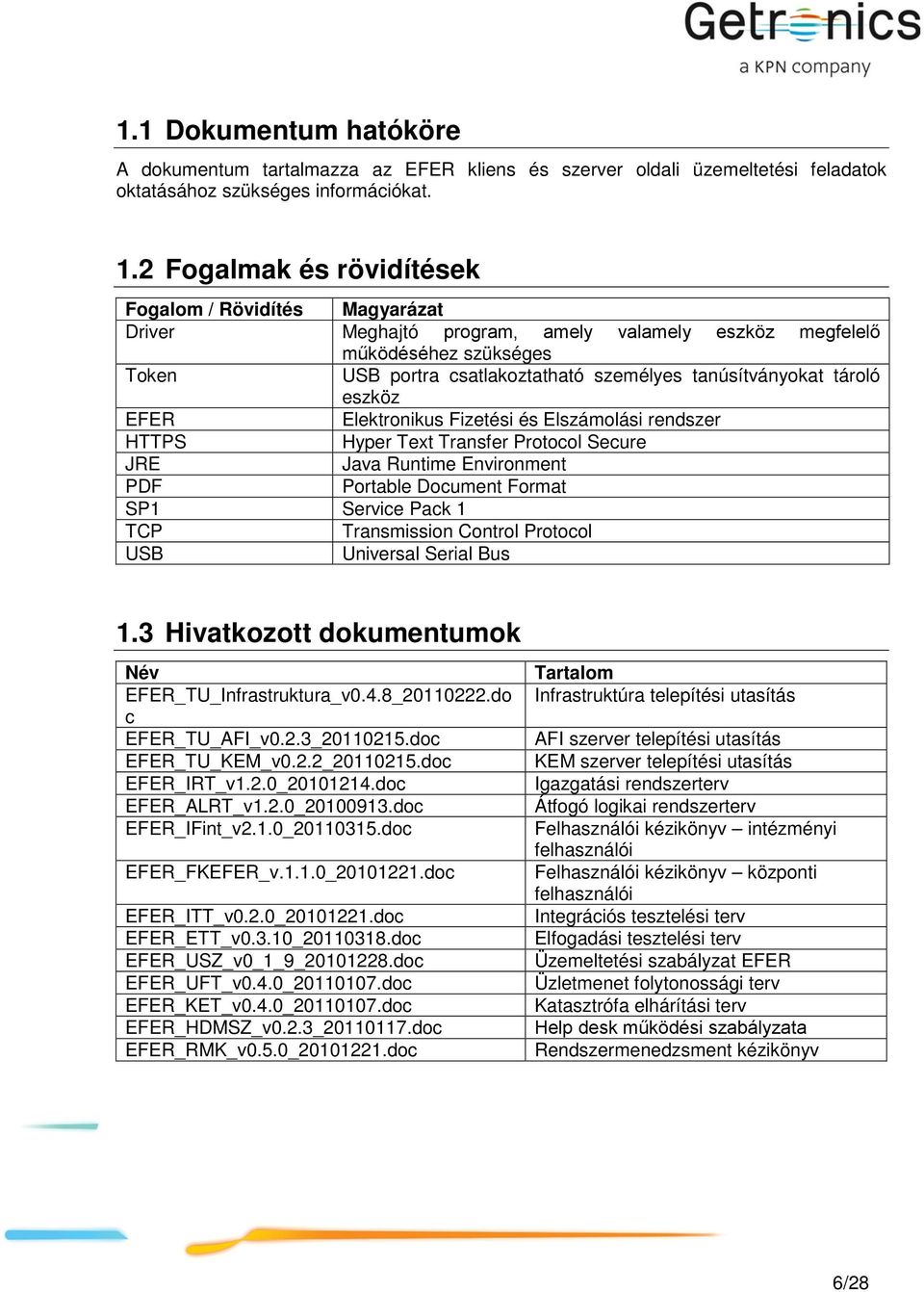 tároló eszköz EFER Elektronikus Fizetési és Elszámolási rendszer HTTPS Hyper Text Transfer Protocol Secure JRE Java Runtime Environment PDF Portable Document Format SP1 Service Pack 1 TCP