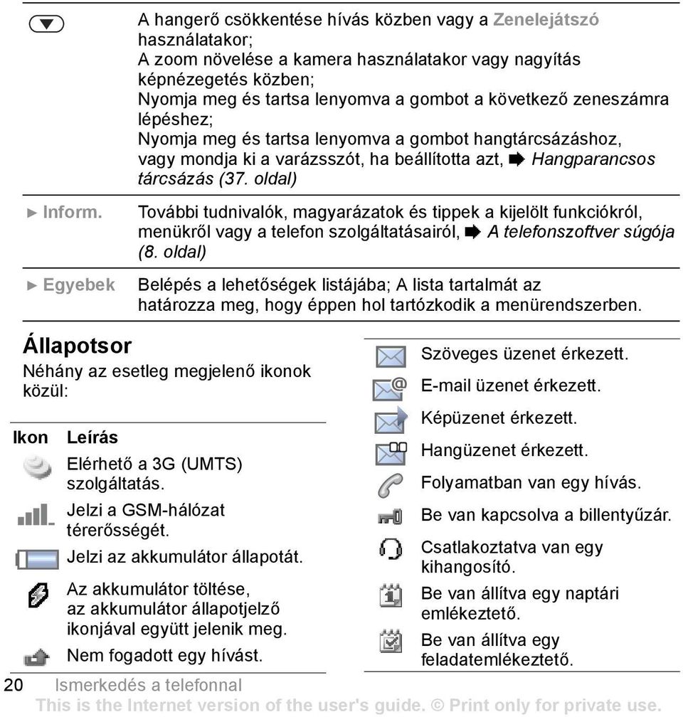További tudnivalók, magyarázatok és tippek a kijelölt funkciókról, menükről vagy a telefon szolgáltatásairól, % A telefonszoftver súgója (8.