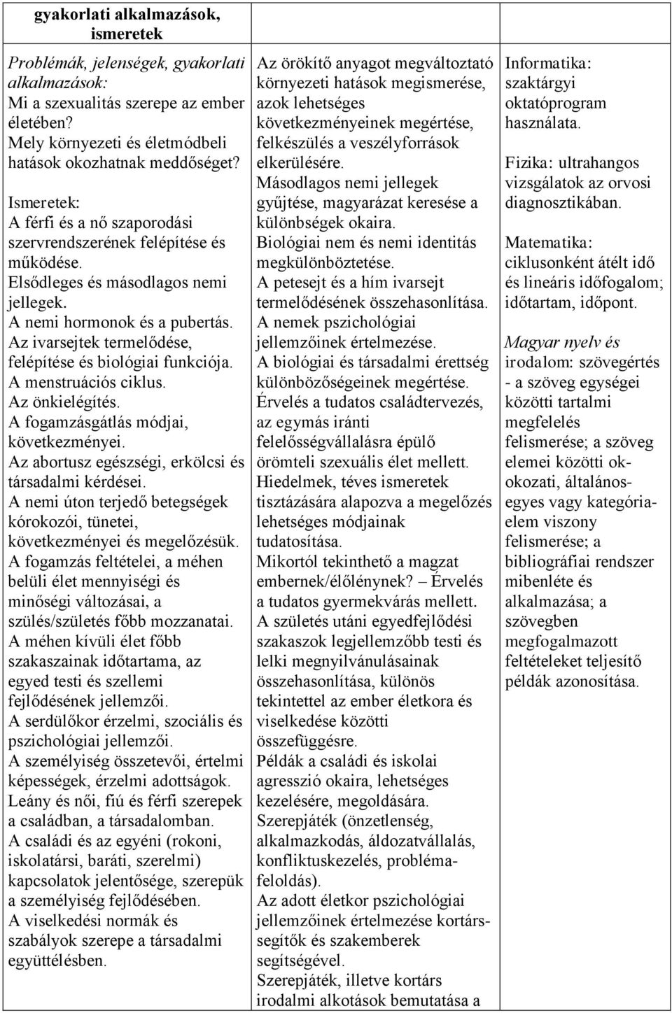 Az ivarsejtek termelődése, felépítése és biológiai funkciója. A menstruációs ciklus. Az önkielégítés. A fogamzásgátlás módjai, következményei. Az abortusz egészségi, erkölcsi és társadalmi kérdései.