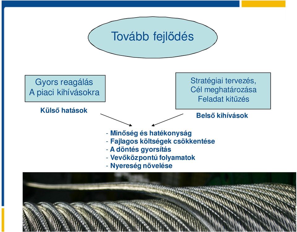 kihívások - Minőség és hatékonyság - Fajlagos költségek