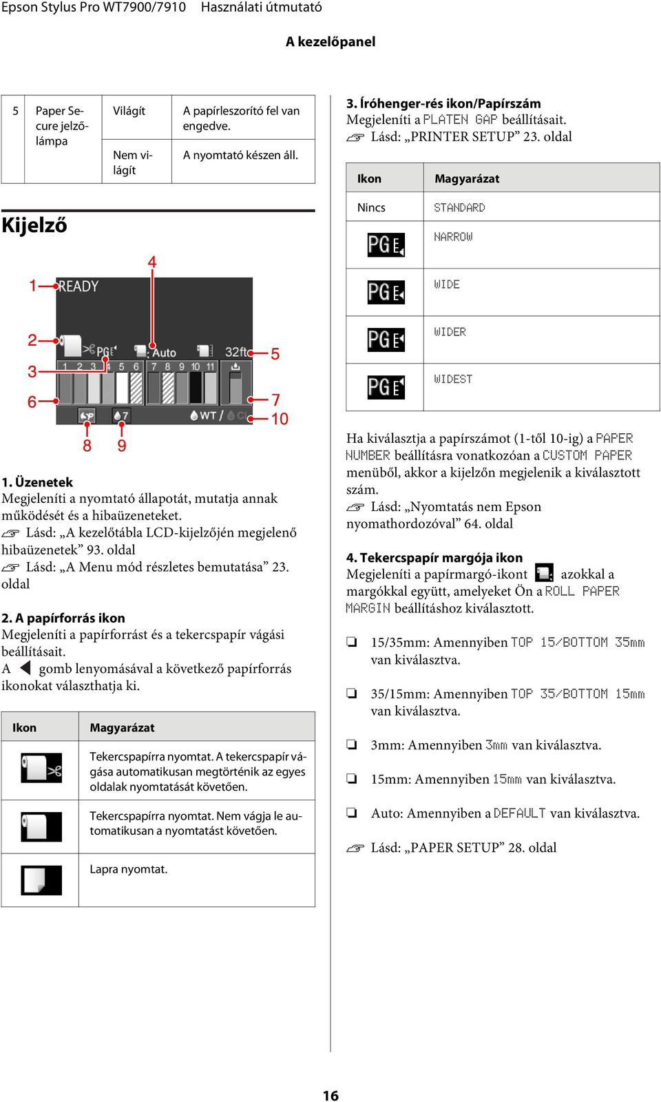 Lásd: A kezelőtábla LCD-kijelzőjén megjelenő hibaüzenetek 93. oldal Lásd: A Menu mód részletes bemutatása 23. oldal 2.