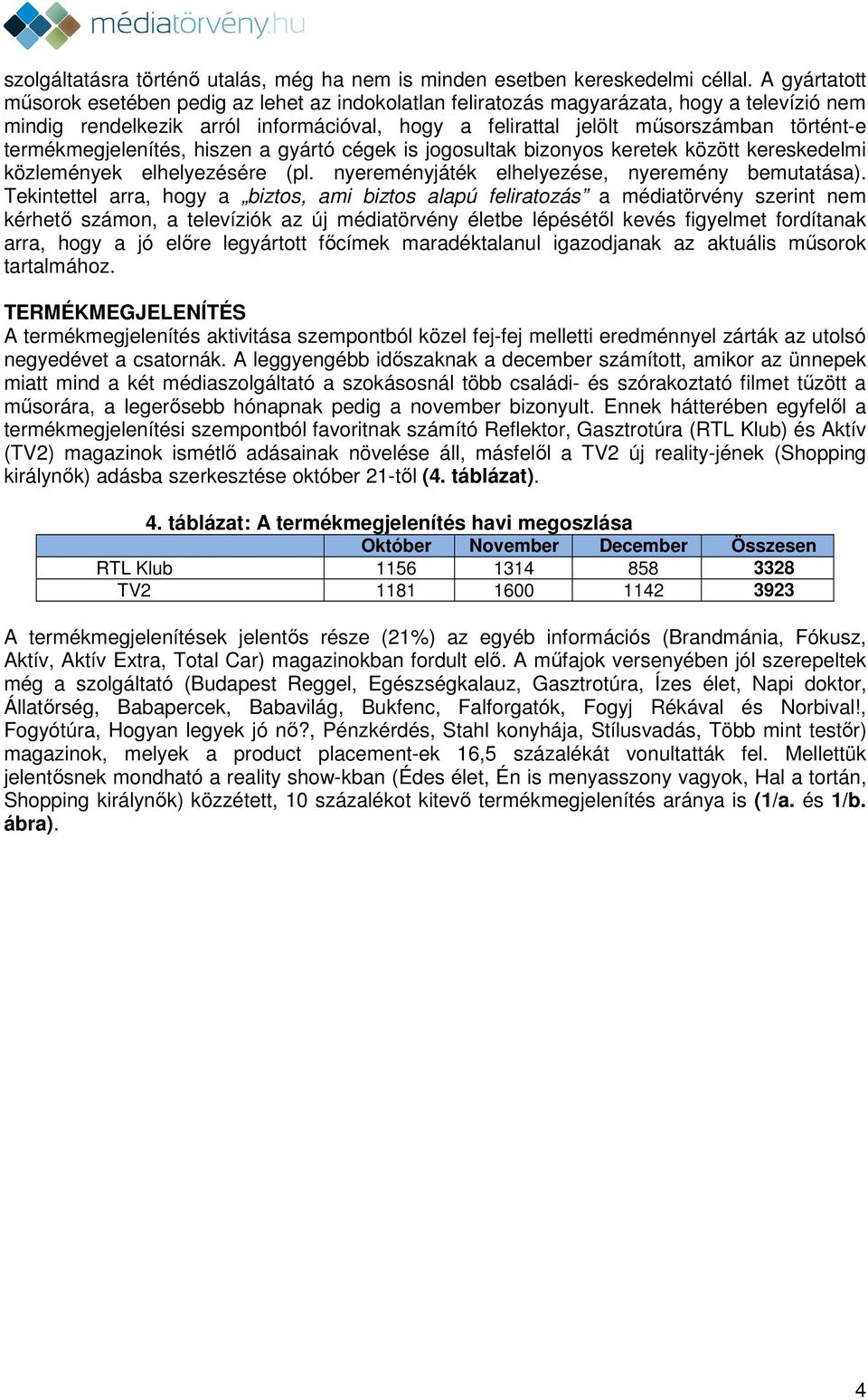 termékmegjelenítés, hiszen a gyártó cégek is jogosultak bizonyos keretek között kereskedelmi közlemények elhelyezésére (pl. nyereményjáték elhelyezése, nyeremény bemutatása).