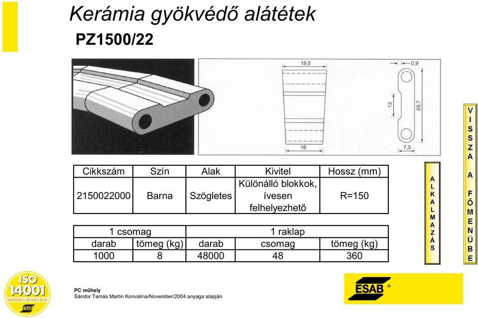 zögletes ülönálló blokkok, ívesen