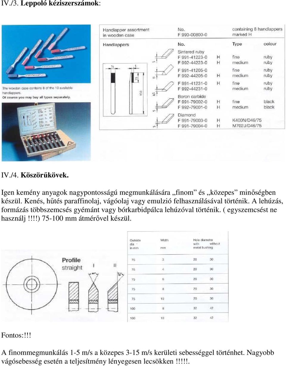 Kenés, hőtés paraffinolaj, vágóolaj vagy emulzió felhasználásával történik.