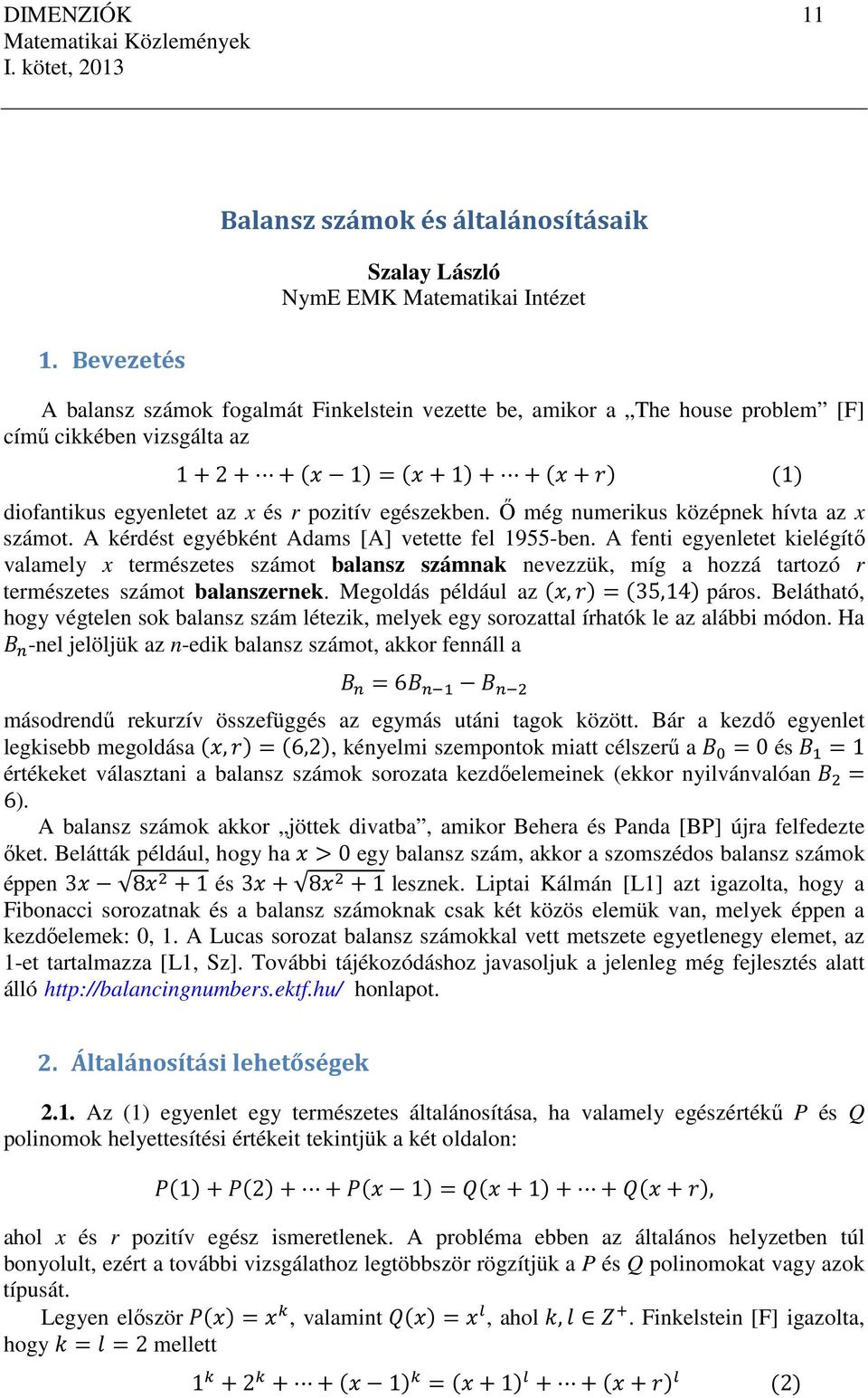 Matematikai Közlemények. I. kötet - PDF Ingyenes letöltés