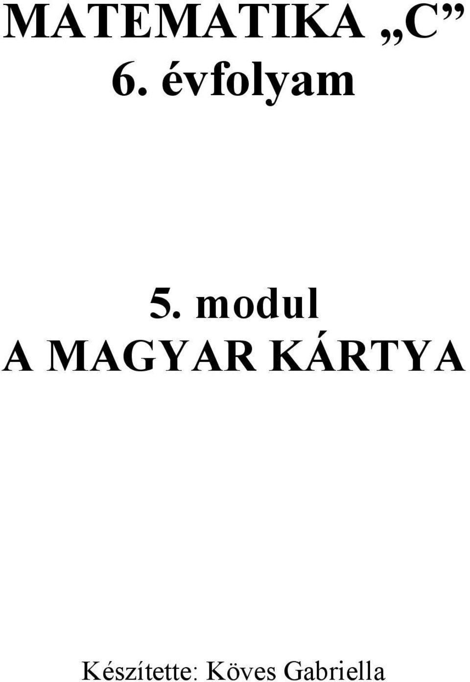 modul A MAGYAR