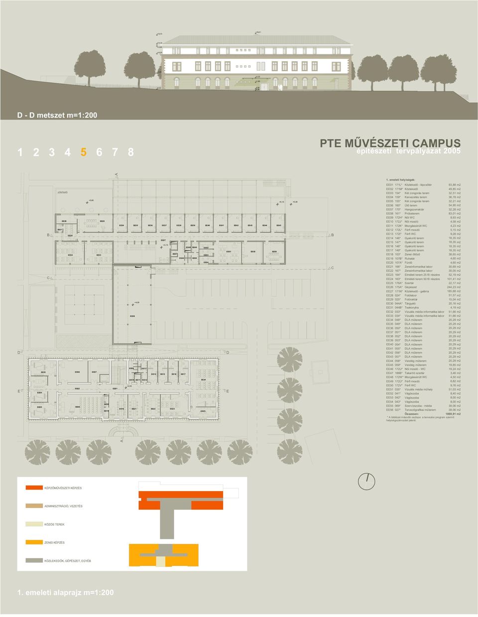 Hangszerraktár 08 161* Próbaterem 49,85 m2 32,51 m2 36,78 m2 32,21 m2 54,90 m2 32,28 m2 83,01 m2 09 172H* Női W 8,93 m2 29 28 10 172J* Női mosdó 4,58 m2 31 30 32 33 34 35 36 37 38 39 40 41 42 43 44