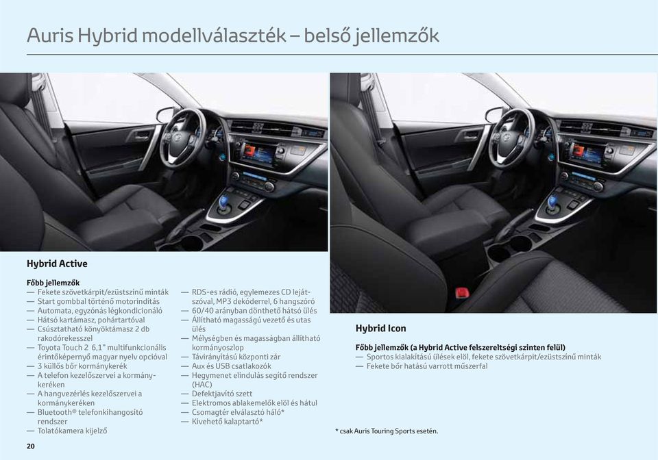 kormánykeréken A hangvezérlés kezelőszervei a kormánykeréken Bluetooth telefonkihangosító rendszer Tolatókamera kijelző 20 RDS-es rádió, egylemezes CD lejátszóval, MP3 dekóderrel, 6 hangszóró 60/40