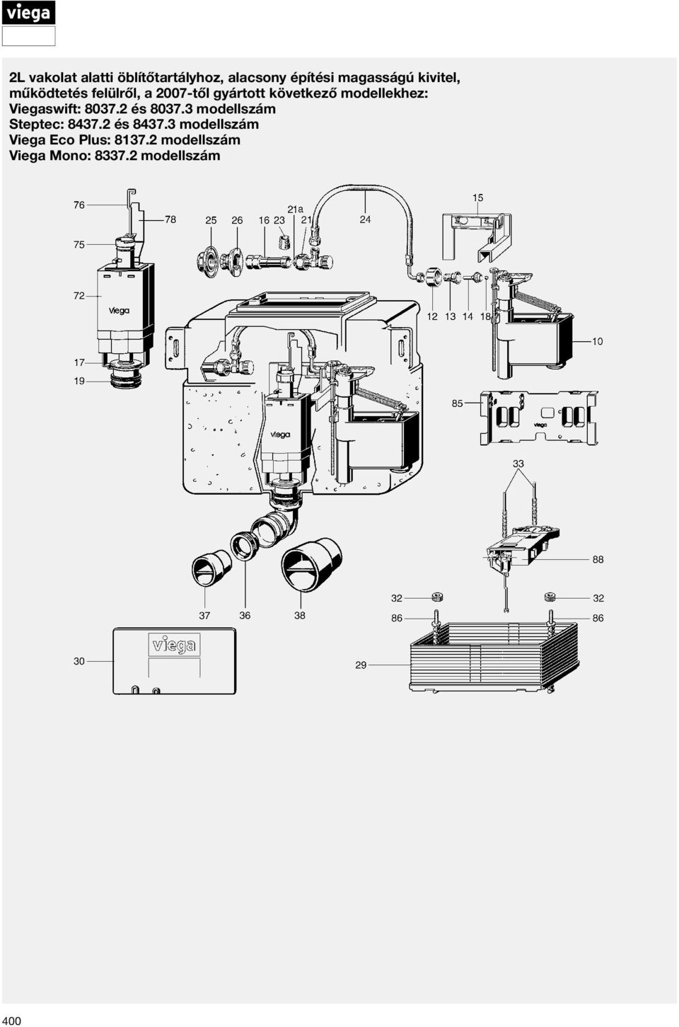 modellekhez: Viegaswift: 8037.2 és 8037.3 modellszám Steptec: 8437.