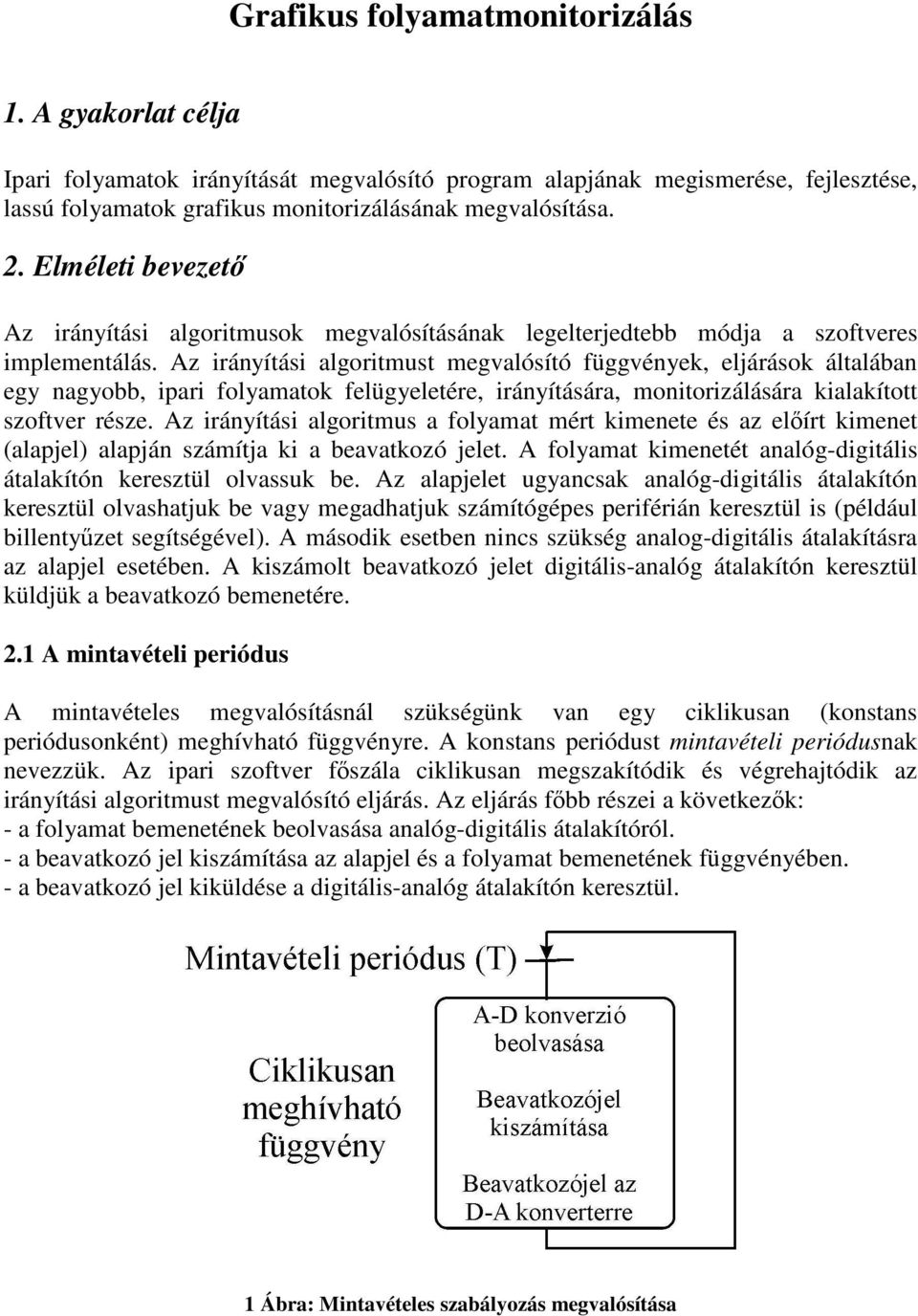 Az irányítási algoritmust megvalósító függvények, eljárások általában egy nagyobb, ipari folyamatok felügyeletére, irányítására, monitorizálására kialakított szoftver része.