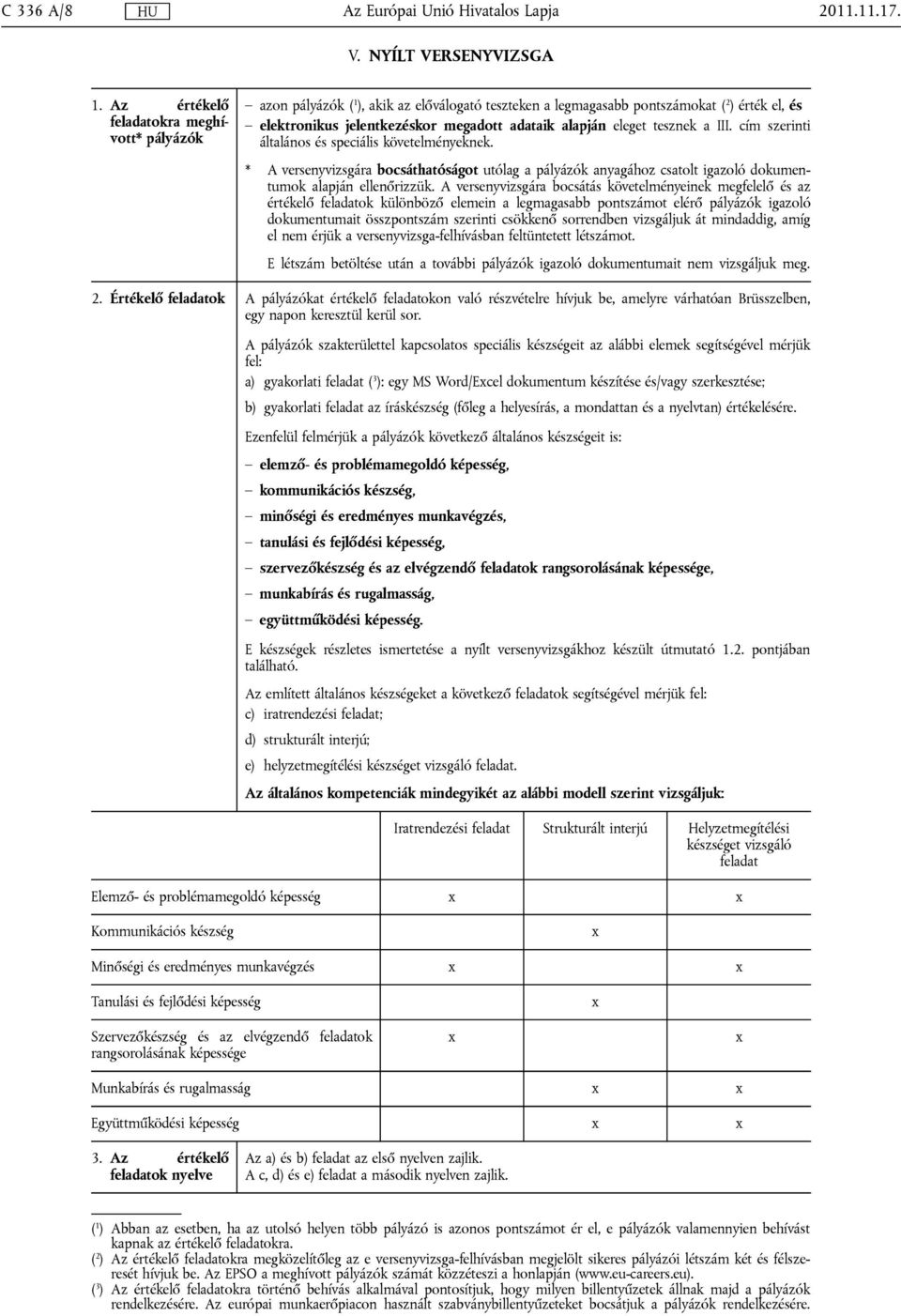 eleget tesznek a III. cím szerinti általános és speciális követelményeknek. * A versenyvizsgára bocsáthatóságot utólag a pályázók anyagához csatolt igazoló dokumentumok alapján ellenőrizzük.