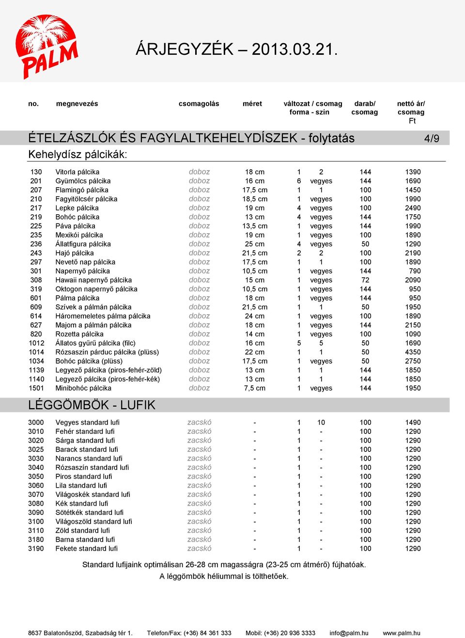cm 4 vegyes 100 2490 219 Bohóc pálcika doboz 13 cm 4 vegyes 144 1750 225 Páva pálcika doboz 13,5 cm 1 vegyes 144 1990 235 Mexikói pálcika doboz 19 cm 1 vegyes 100 1890 236 Állatfigura pálcika doboz