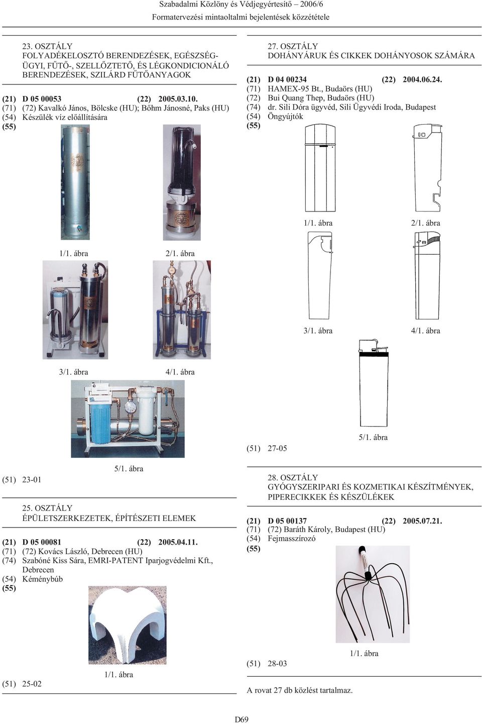, Budaörs (HU) Bui Quang Thep, Budaörs (HU) dr. Sili Dóra ügyvéd, Sili Ügyvédi Iroda, Öngyújtók 5/1. ábra (51) 27-05 (51) 23-01 5/1. ábra 25.