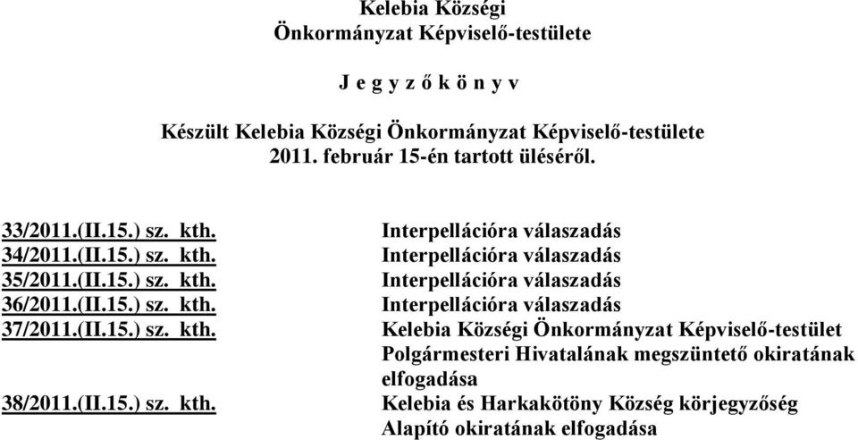 (II.15.) sz. kth.