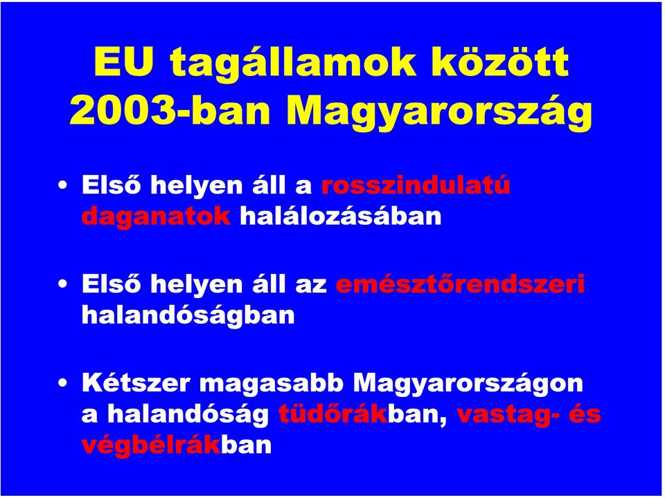 áll az emésztőrendszeri halandóságban Kétszer magasabb