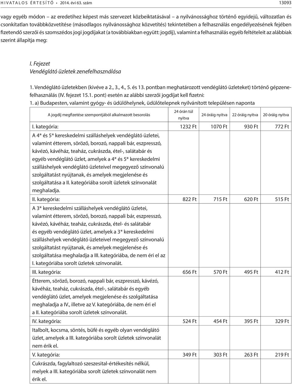 közvetítés) tekintetében a felhasználás engedélyezésének fejében fizetendő szerzői és szomszédos jogi jogdíjakat (a továbbiakban együtt: jogdíj), valamint a felhasználás egyéb feltételeit az alábbiak