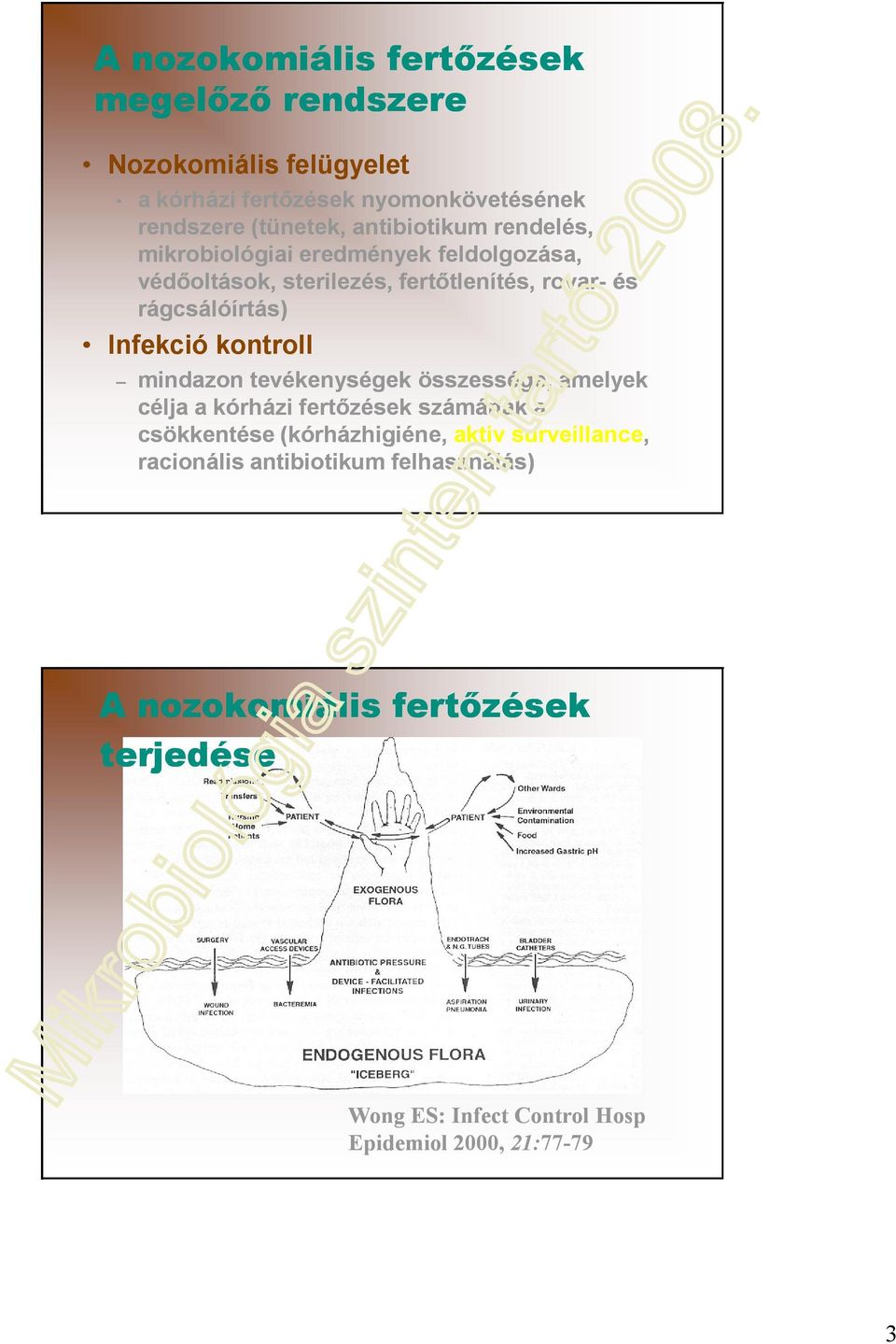 Infekció kontroll mindazon tevékenységek összessége, amelyek célja a kórházi fertőzések számának a csökkentése (kórházhigiéne, aktív