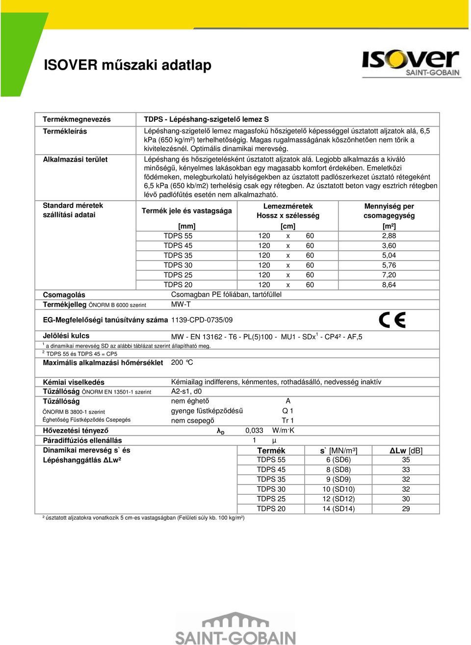 Magas rugalmasságának köszönhetıen nem törik a kivitelezésnél. Optimális dinamikai merevség. Lépéshang és hıszigetelésként úsztatott aljzatok alá.