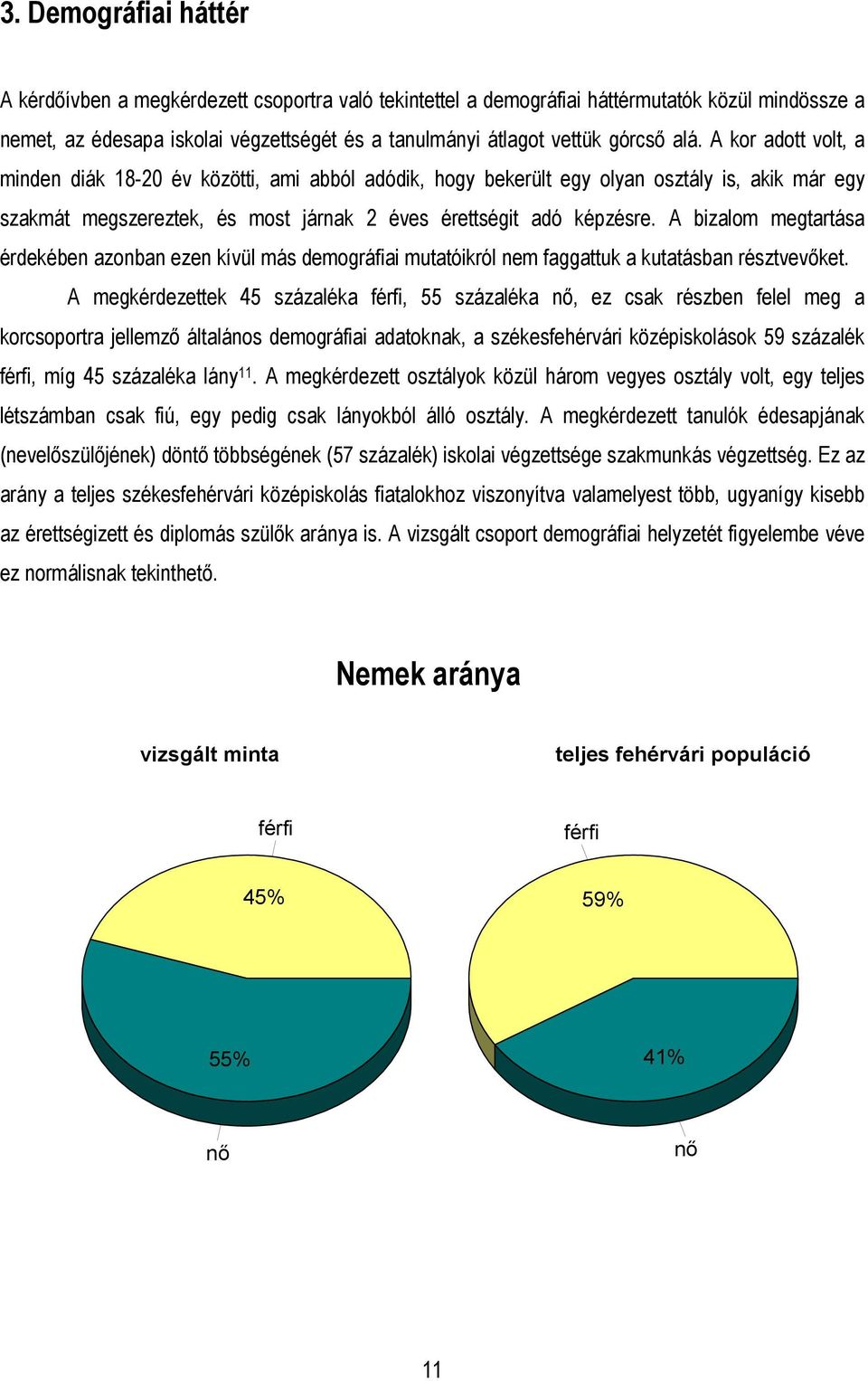 A bizalom megtartása érdekében azonban ezen kívül más demográfiai mutatóikról nem faggattuk a kutatásban résztvevőket.