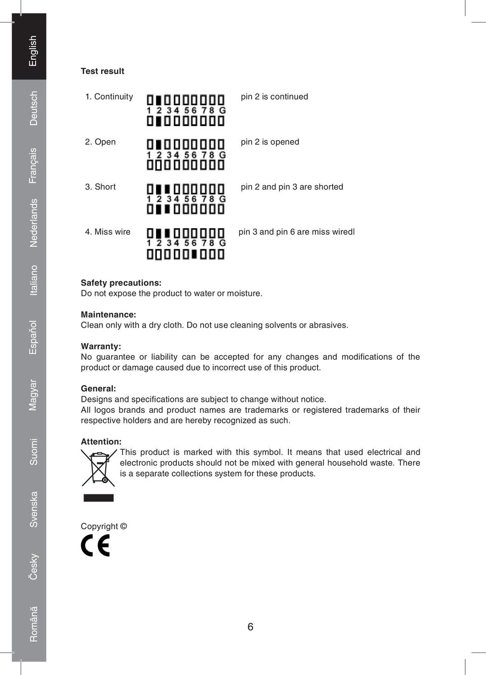 Warranty: No guarantee or liability can be accepted for any changes and modifi cations of the product or damage caused due to incorrect use of this product.