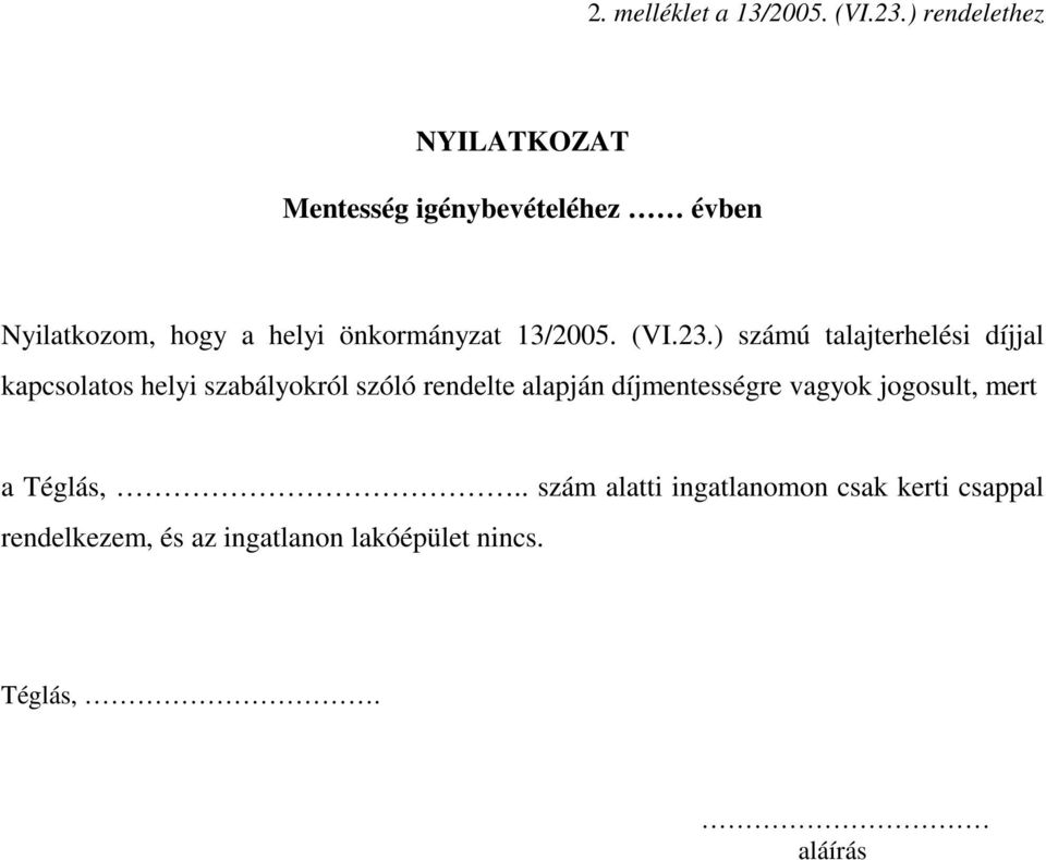 önkormányzat 13/2005. (VI.23.