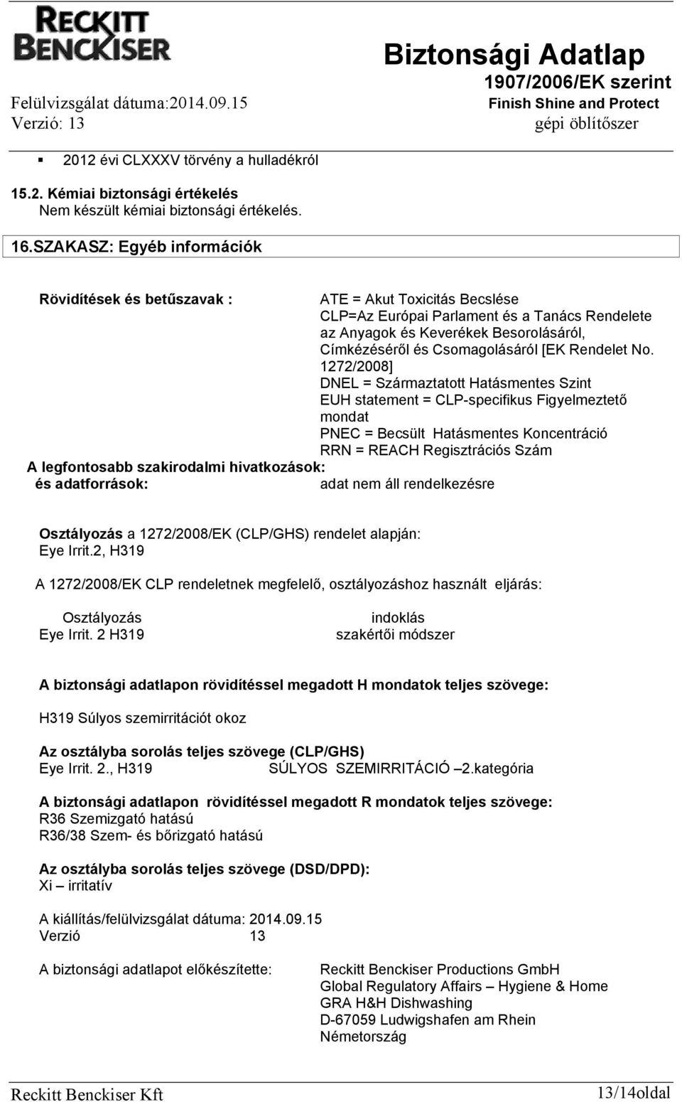 Csomagolásáról [EK Rendelet No.