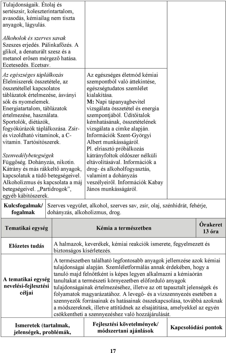 Az egészséges táplálkozás Élelmiszerek összetétele, az összetétellel kapcsolatos táblázatok értelmezése, ásványi sók és nyomelemek. Energiatartalom, táblázatok értelmezése, használata.