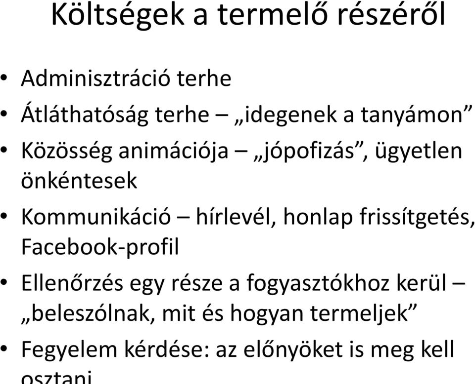 hírlevél, honlap frissítgetés, Facebook-profil Ellenőrzés egy része a