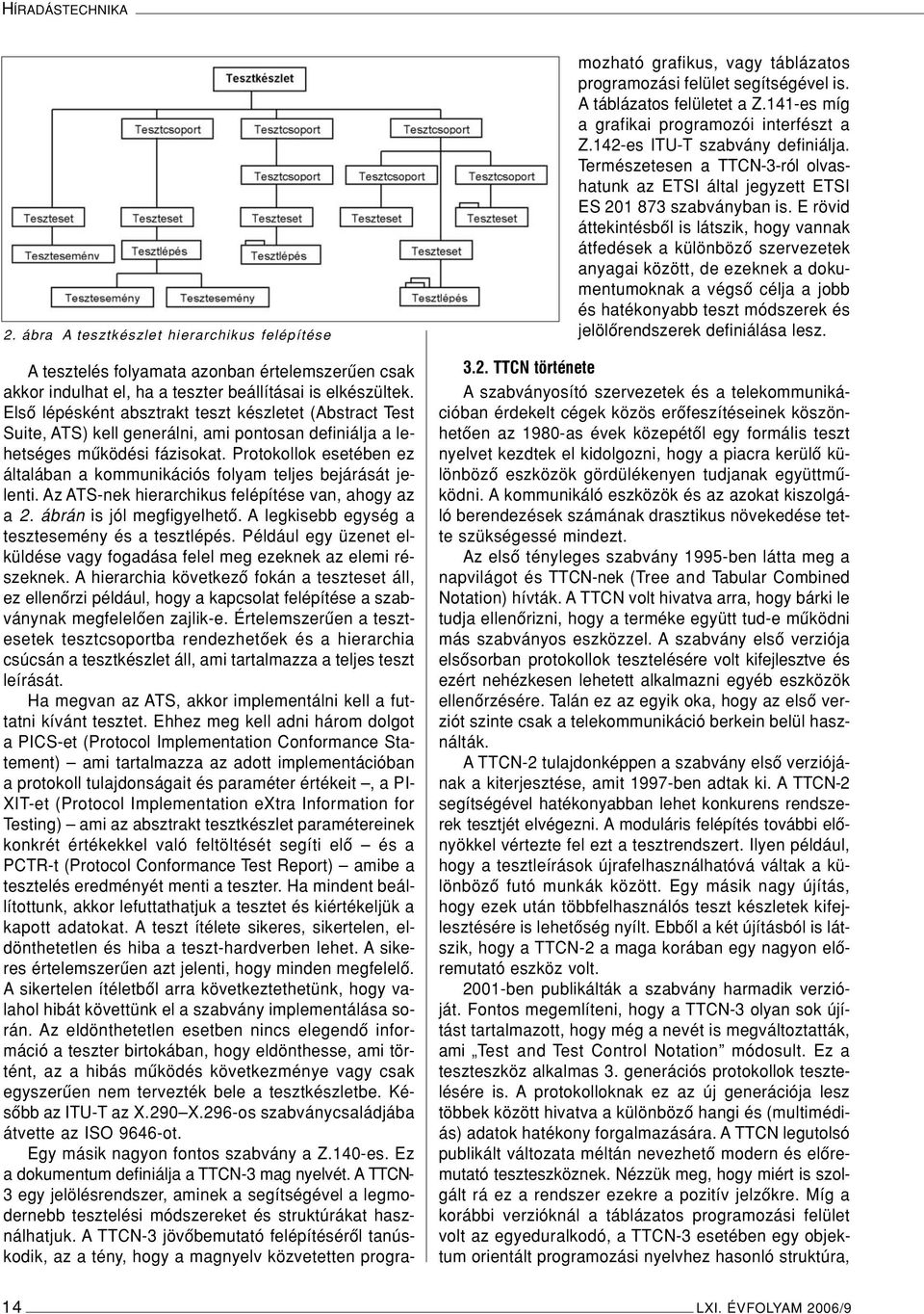 Protokollok esetében ez általában a kommunikációs folyam teljes bejárását jelenti. Az ATS-nek hierarchikus felépítése van, ahogy az a 2. ábrán is jól megfigyelhetô.