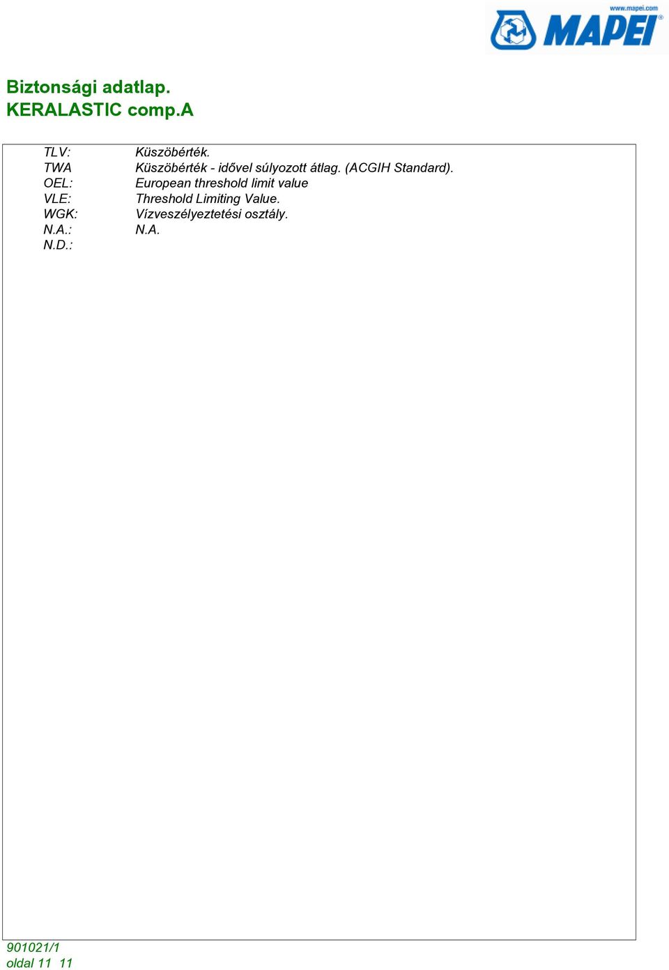 (ACGIH Standard).