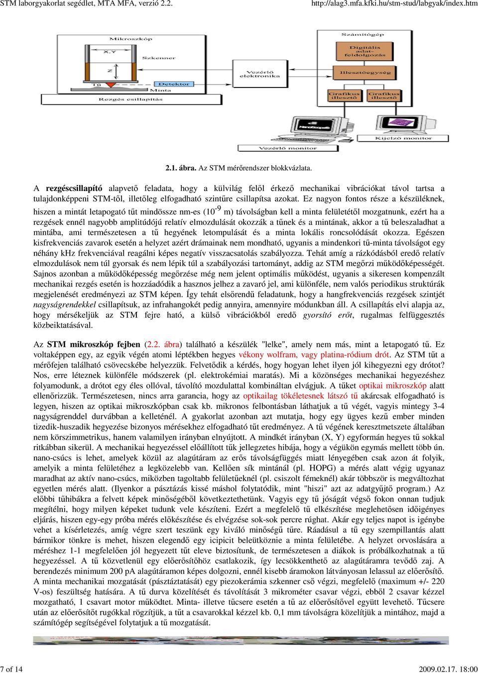 Ez nagyon fontos része a készüléknek, hiszen a mintát letapogató tűt mindössze nm-es (10-9 m) távolságban kell a minta felületétől mozgatnunk, ezért ha a rezgések ennél nagyobb amplitúdójú relatív