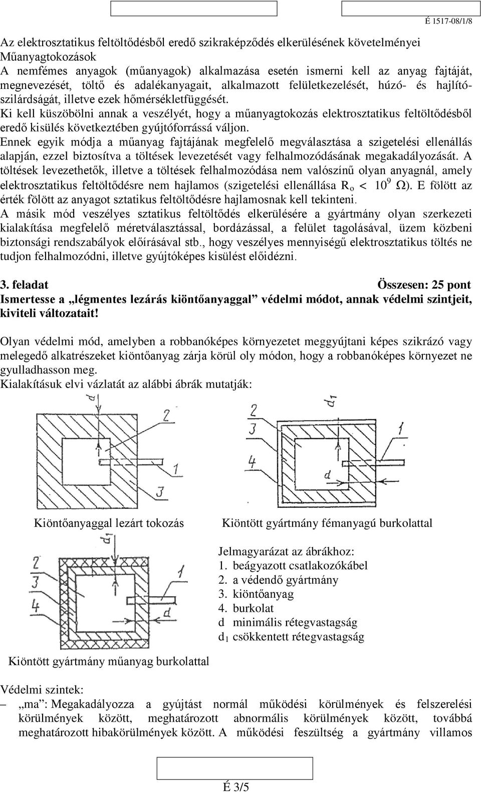 Ki kell küszöbölni annak a veszélyét, hogy a műanyagtokozás elektrosztatikus feltöltődésből eredő kisülés következtében gyújtóforrássá váljon.