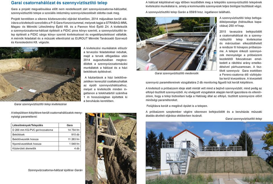 Projekt keretében a sikeres közbeszerzési eljárást követően, 2014 májusában került aláírásra a kivitelezői szerződés a P-S Gara Konzorciummal, melynek tagjai a STRABAG-MML Magas- és Mérnöki