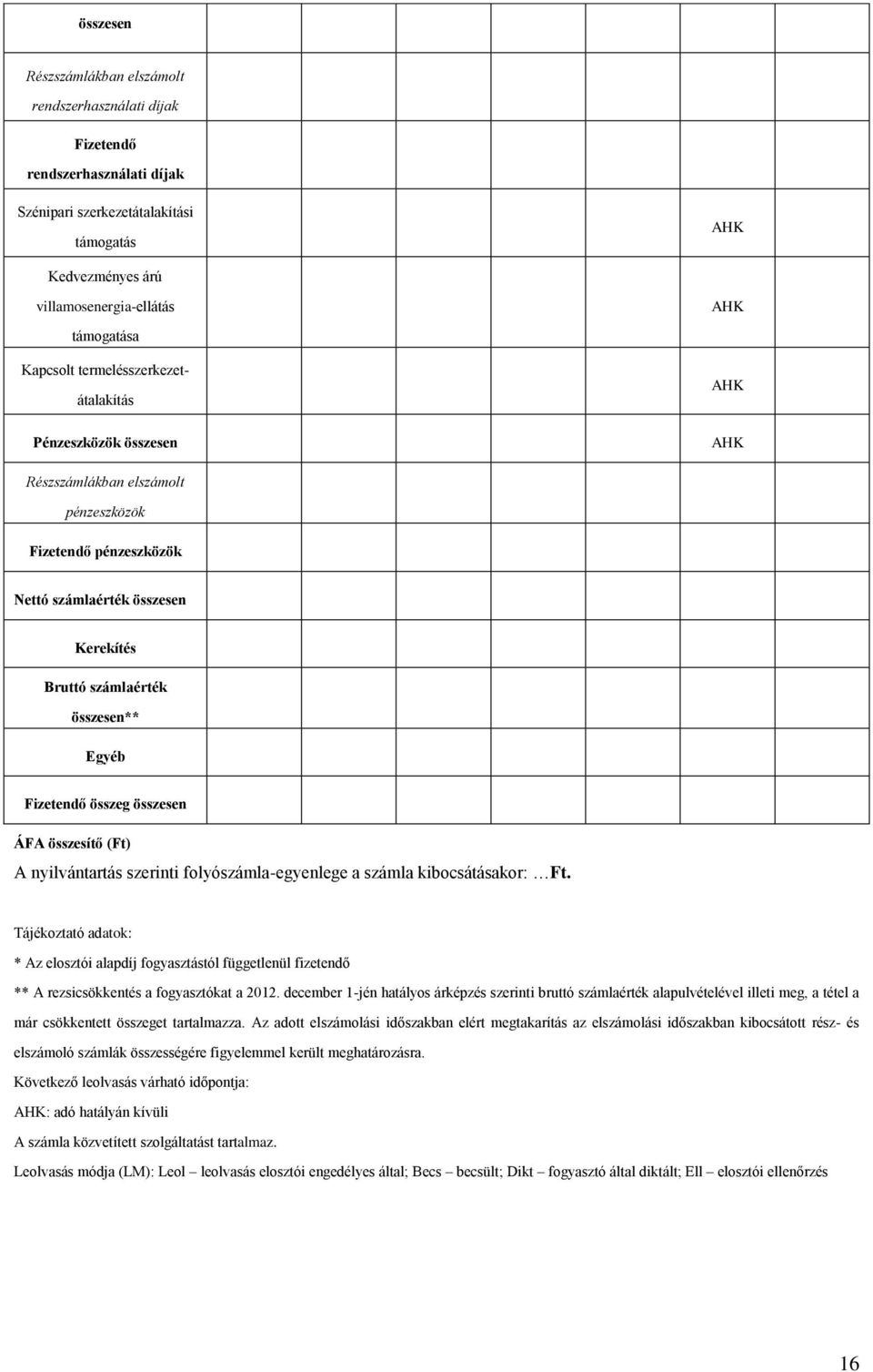 Egyéb Fizetendő összeg összesen ÁFA összesítő (Ft) A nyilvántartás szerinti folyószámla-egyenlege a számla kibocsátásakor: Ft.