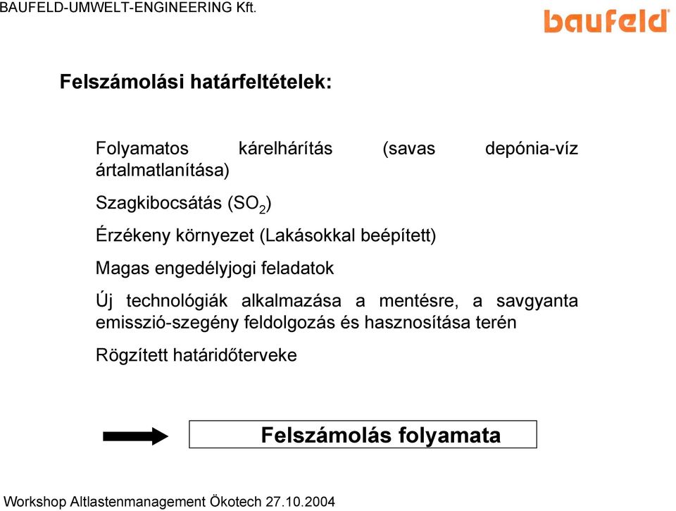 Szagkibocsátás (SO 2 ) Érzékeny környezet (Lakásokkal beépített) Magas engedélyjogi