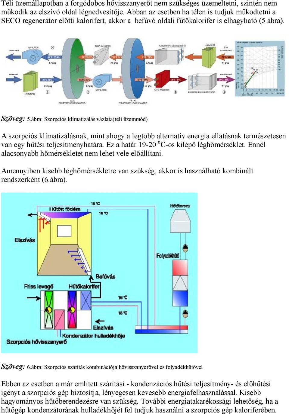 ábra: Szorpciós klímatizálás vázlata(téli üzemmód) A szorpciós klímatizálásnak, mint ahogy a legtöbb alternatív energia ellátásnak természetesen van egy hűtési teljesítményhatára.